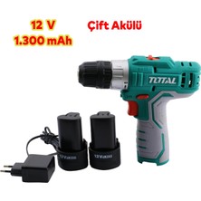 Badem10 Çift Akülü Li-Ion Batarya 12V Çift Vitesli 1500 Mah LED Işıklı Darbesiz Anahtarsız Vidalama TDLI1232E