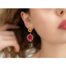 Flechazo Jewelry Nar Motifli Zirkon Taşlı El Yapımı Küpe