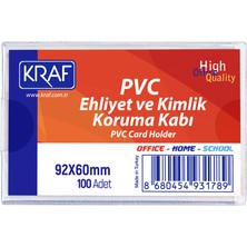 Kraf Ehliyet & Kimlik Koruma Kabı Pvc 92X60 mm 100 Lü 1 Adet