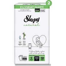 Sleepy Natural 2'li Ekonomik Fırsat Paketi Külot Bez 5 Numara Junior 116 Adet