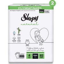 Sleepy Natural 2'li Ekonomik Fırsat Paketi Külot Bez 4 Numara Maxi 164 Adet