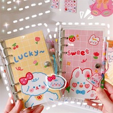 Pudding Köpek Kawaii Ayı Tavşan Spiral Ciltli Defter Izgara Yatay Çizgiler Iç Çekirdek Estetik Gündem Planlayıcısı Organizatör Not Defteri Dergiler (Yurt Dışından)