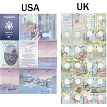 Uk2 Renkli 9X12.5 Filme Simülasyon Pasaportlar Mini Cep Not Defteri Hattı Dizüstü Sahne Kawaii 32 Ülke Yaratıcı Hediye Dergisi Kore Kırtasiye (Yurt Dışından)