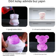 3D Üç Boyutlu Buz Küpü Çocuk Gıda Sınıfı Silikon Kalıp El Yapımı Dıy Soğuk Içecek Ayı Kalıbı (Yurt Dışından)