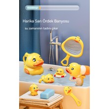 Çocuklar Için Küçük Sarı Ördek Banyo Oyuncağı 8'li Set (Yurt Dışından)