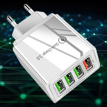 Judas A6 Çoklu Şarj Adaptörü 4 Port + J21 Micro USB Magnetic Akan LED Işıklı Şarj Kablosu -1mt