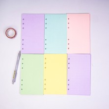 Siyah A5 40 Sayfa Kawaii A5 A6 Gevşek Yaprak Defter Dolum Spiral Bağlayıcı Dizin Kağıdı Iç Sayfalar Günlük Planlayıcı Çizgi Izgara Boş Gündem (Yurt Dışından)