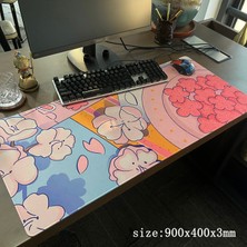 Stil 9 700X400X2MM Büyük Anime Pembe Mousepad Gamer Sevimli Kawaii Xxl Oyun Mouse Pad Kauçuk Otaku Kilitleme Kenar Büyük Moda Dizüstü Dizüstü Bilgisayar Masası Mat (Yurt Dışından)