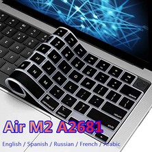 Rusça-Ab Ince Tpu Klavye Kaplaması Için Macbook Air M2 2022 A2681 Ab Abd Ingilizce Ispanyolca Rusça Fransızca Arapça Klavye Kapağı Dizüstü Cilt (Yurt Dışından)