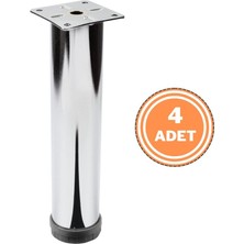 Eym 4 Adet Mobilya Ayağı Metal 20 cm Alttan Ayarlı 42 mm Krom Ayak