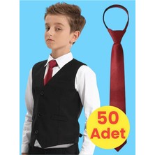 Mood Agenda Unisex 5 - 10 Yaş Çocuk Lastikli Kravat 50 Adet