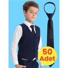 Mood Agenda Unisex 5 - 10 Yaş Çocuk Lastikli Kravat 50 Adet