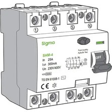 Sigma Shm-4 6ka 4 Kutuplu 300MA 80A Kaçak Akım Yangın Koruma Şalteri
