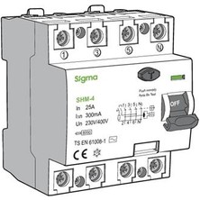Sigma SHM4080030 80A 6ka 4 Kutuplu Kaçak Akım Koruma Şalteri