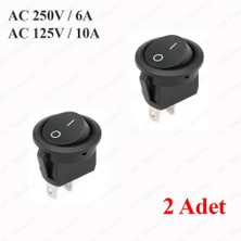 BK Teknoloji 20MM Yuvarlak 2 Pin On/off Işıksız Power Anahtar 2 Adet
