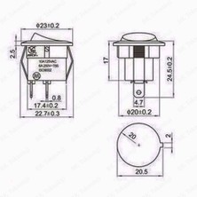 BK Teknoloji 20MM Yuvarlak 2 Pin On/off Işıksız Power Anahtar 2 Adet
