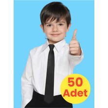 Mood Agenda Unisex 5 - 10 Yaş Çocuk Lastikli Kravat 50 Adet