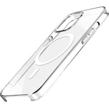 Case 4u Apple iPhone 15 Plus Kılıf Magsafe Wireless Kablosuz Şarj Destekli Şeffaf Orjin Sert Kapak