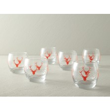 English Home Paşabahçe-Dear Deer Cam 6'lı Meşrubat Bardağı 340 ml Kırmızı