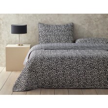 English Home Flowery Modern Çok Amaçlı Tek Kişilik Yatak Örtüsü Takımı 160X220 cm Siyah