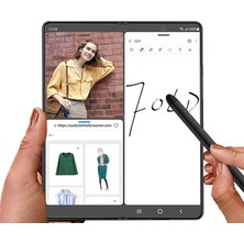 Samsung Galaxy Z Fold 5 Dokunmatik Kalem Alüminyum Alaşım ve Silikon Malzeme Birleşimi (C-Pen)