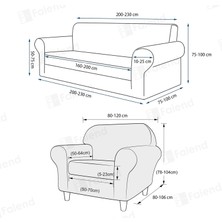 Faiend Koltuk Kılıfı Sehra Desen Kanepe Takımı Kılıfı 3+3+1+1 Koltuk Örtüsü Lastili Esnek Yıkanabilir Gri Kanepe örtüsü