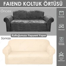Faiend Krem Koltuk Kılıfı lastikli balpetek kanepe Takımı Çekyat Örtüsü (3+3+1+1) Tam kaplama kılıf koltuk örtüsü