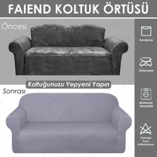 Faiend Likrali esnek 3 kişilik Chester koltuk kılıfı streç lastikli çekyat kanepe örtüsü Modern Koltuk kılıfı balpeteği gri