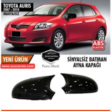 ŞüsCarOto Aksesuar Toyota Auris E150 2006-2010 Sinyalsiz Uyumlu Batman Yarasa Ayna Kapağı Piano Black Abs Plastik