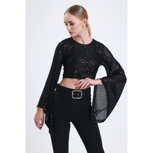 Sense Içi Astarlı Abiye Payet Bluz| BLZ35014