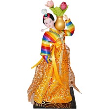 İllusory Geyşa Heykelcik 12 "ayakta Hanbok Minyatür Figürleri ve Turuncu (Yurt Dışından)