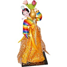 İllusory Geyşa Heykelcik 12 "ayakta Hanbok Minyatür Figürleri ve Turuncu (Yurt Dışından)