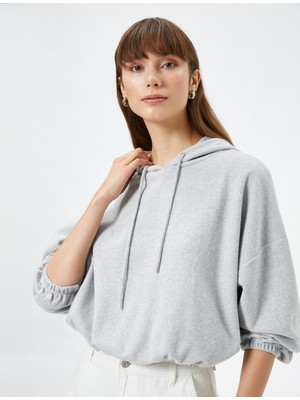 Koton Kapüşonlu Sweatshirt Beli ve Bilekleri Lastikli