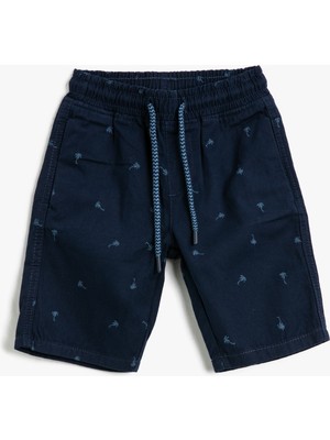 Koton Şort Chino Pamuklu Beli Bağlamalı