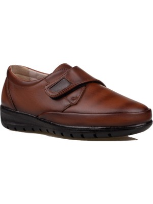 Gdt Ayakkabı Taba Cırtlı Rahat Düz Taban Anne Ayakkabı