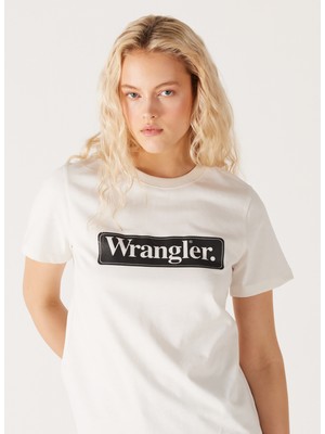 Wrangler Bisiklet Yaka Beyaz Kadın T-Shirt W7N4EEW04-BEYAZ