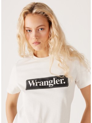 Wrangler Bisiklet Yaka Beyaz Kadın T-Shirt W7N4EEW04-BEYAZ