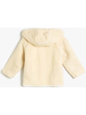 Koton Basic Peluş Ceket Kapşonlu Uzun Kollu Fermuarlı