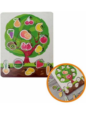 Ankebut Ağaç Yapboz Meyve ve Sebzeler Renkli Puzzle 30725
