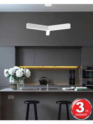 Hegza Lighting Tres - Ledli Modern Sarkıt Linear LED Avize Salon Mutfak Oturma Odası Yatak Odası Antre Hol LED