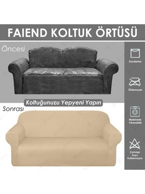 Faiend Vizon Koltuk Kılıfı lastikli balpetek kanepe Takımı Çekyat Örtüsü 3+3+1+1 Tam kaplama kılıf koltuk örtüsü