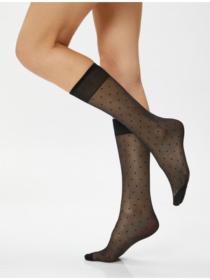 Koton Puantiyeli 15 Den Pantolon Çorabı Dizaltı