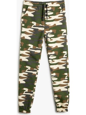 Koton Kamuflaj Desenli Jogger Eşofman Altı Beli Bağlamalı Cepli