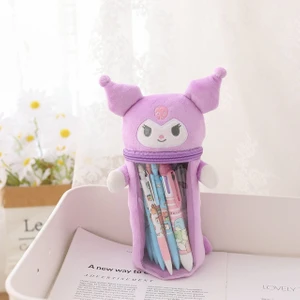 24X8X16 cm Kawaii Sanrio Peluş Kalem Kutusu Karikatür Kuromi Melody Cinnamoroll Peluş Bebek Sevimli Şeffaf Kalemlik Kutusu Oyuncaklar Kızlar Için Hediye (Yurt Dışından)