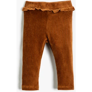 Ribanalı Fırfır Detaylı Tayt Beli Lastikli