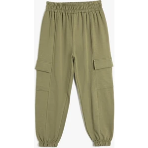 Basic Kargo Jogger Eşofman Altı Şardonlu Beli Bağlamalı Cepli Pamuklu