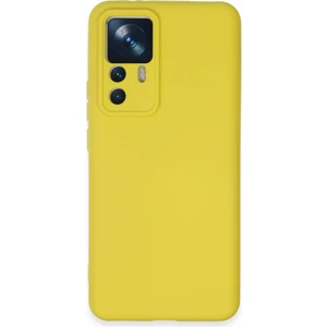 Case World Xiaomi Mi 12T Pro Kapak Içi Kadife Kamera Korumalı Lansman Silikon Kılıf - Sarı