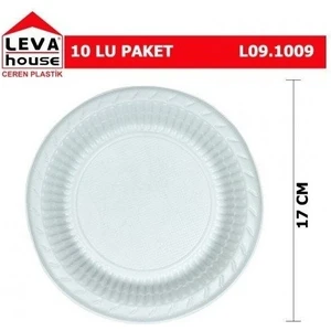 Kumsal Mutfak Kumsal - Leva Plastik Tabak 17  cm  10'Lu - (5-Paket)