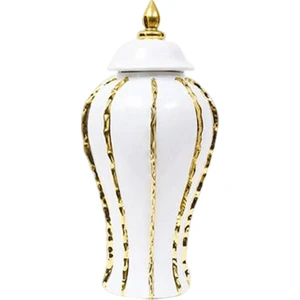 Strade Store Seramik Çiçek Vazo Masa Centerpieces 12 "kapaklı Porselen Zencefil Kavanoz Depolama (Yurt Dışından)