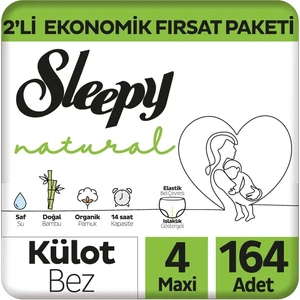 Natural 2'li Ekonomik Fırsat Paketi Külot Bez 4 Numara Maxi 164 Adet
